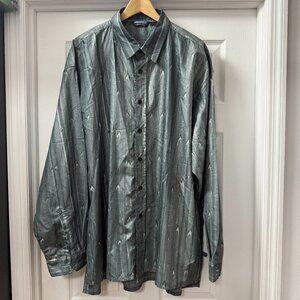 Mecca Vintage 90s Y2K urban streetwear long sleeve Button-up Shirt size XL